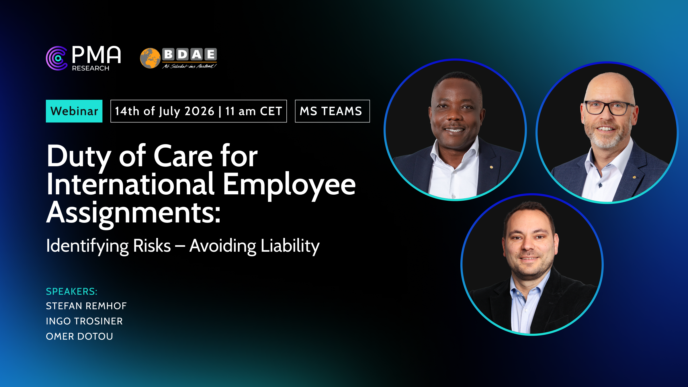 Duty of Care for International Employee: Webinar by PMA and BDAE